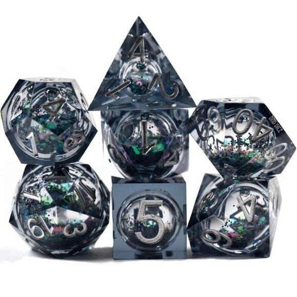 DNC Dice Set - Cityscape - Liquid Core - 7 Resin Dice - Fantasy RPG Gaming - Picture 4 of 6